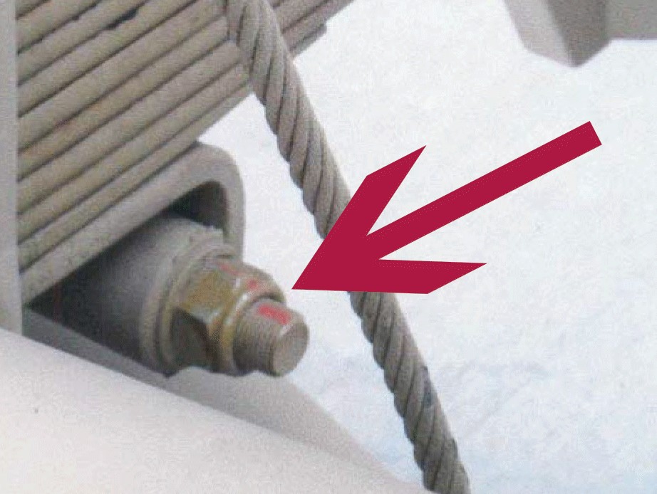 Line marked across the nut and bolt
